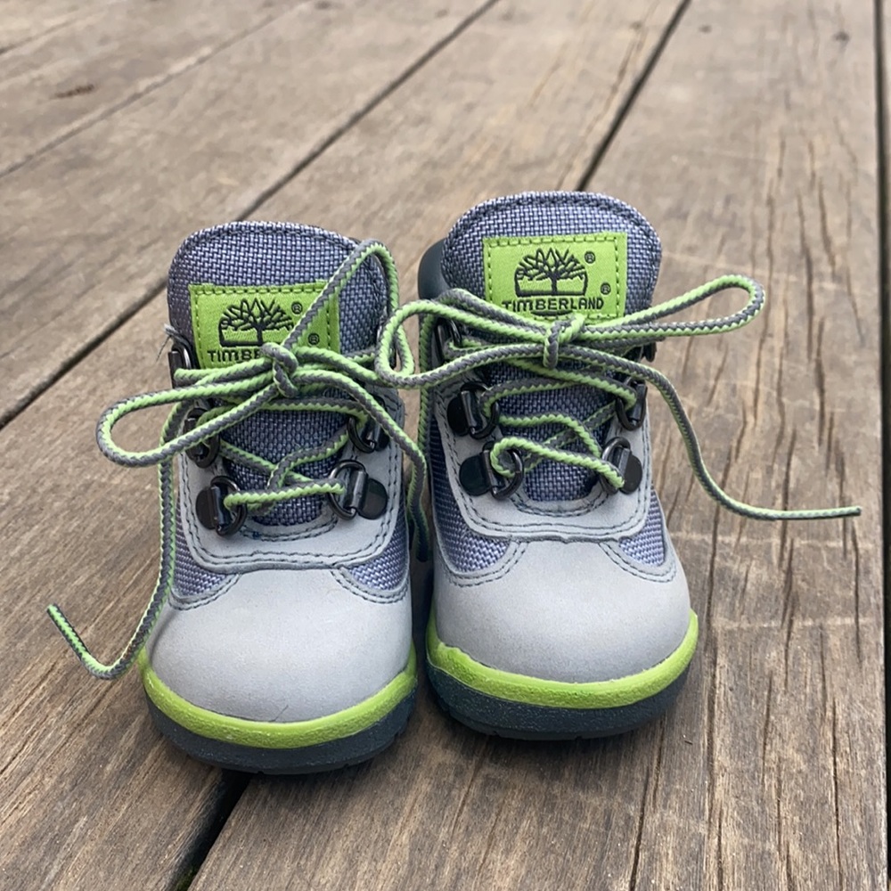 Timberland Toddler Field Boots Grey and Green